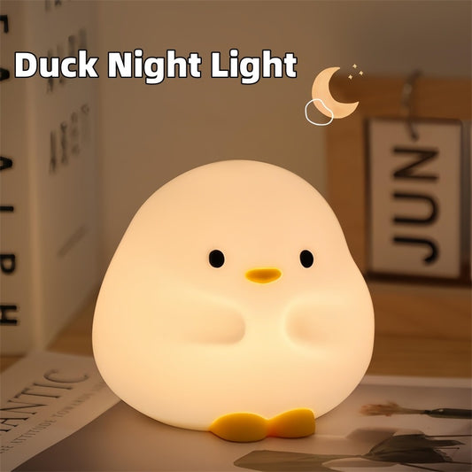Adorable Duck LED Night Lamp: Rechargeable, Touch Sensor, Perfect for Kids' Bedrooms