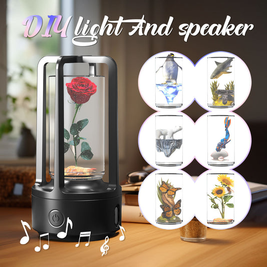 2-in-1 DIY Crystal Light & Bluetooth Speaker: Touch Resin Night Light